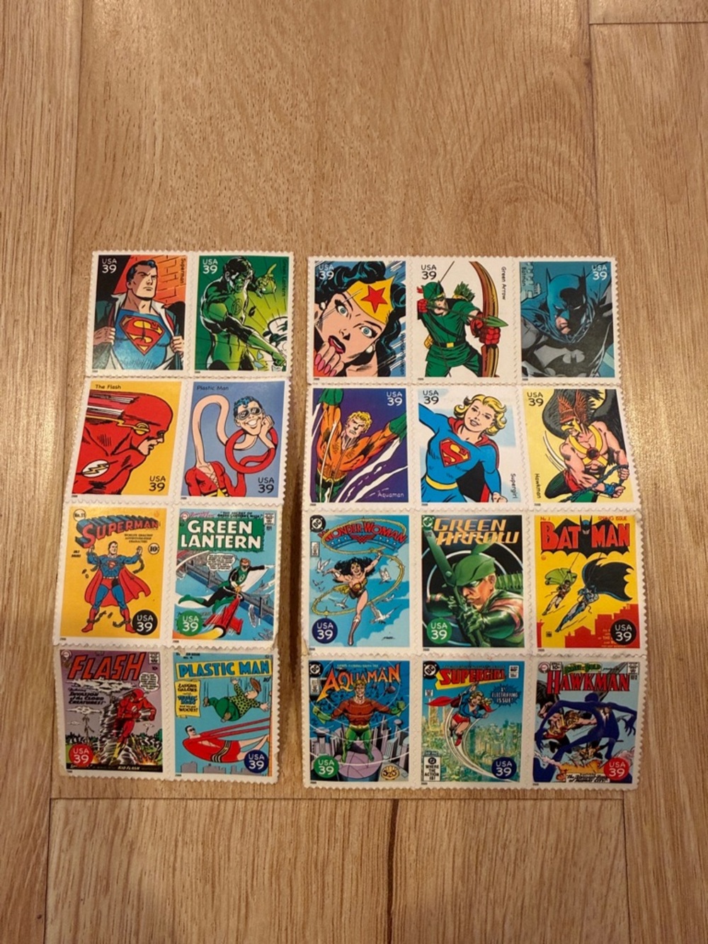 Vintage DC Comics Character Stamp Set - Colorful Collectible